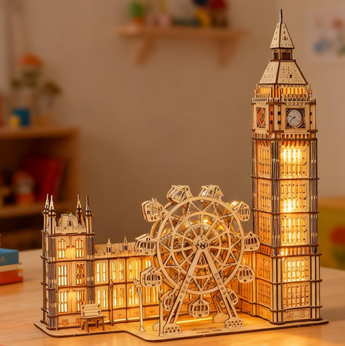 Holzpuzzle big ben mit echter - holzpuzzle,